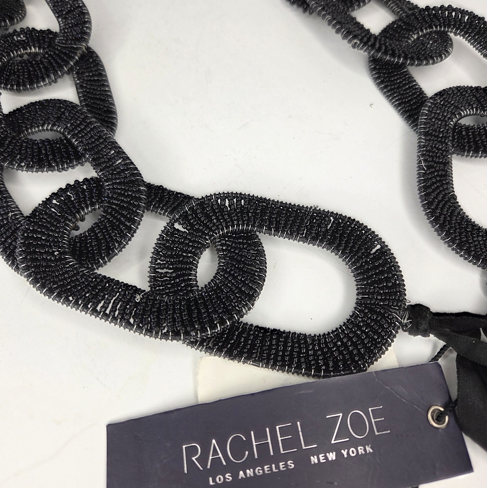 Rachel Zoe Black Beaded Chainlink Halloween Garland‎ Banner - Picture 8 of 8